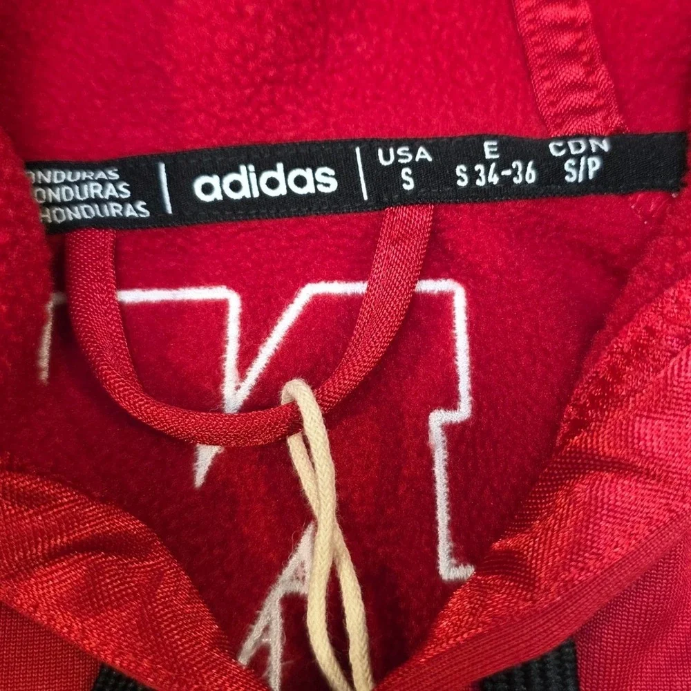 Adidas Nebraska Cornhuskers Hoodie Red Mens Small NCAA Script Logo Sweatshirt